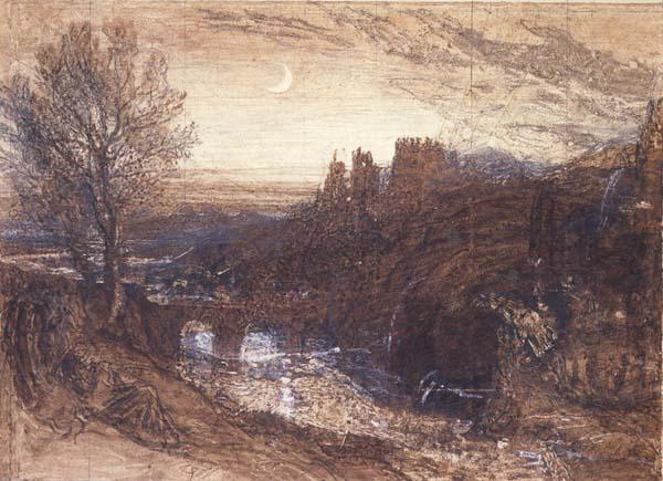 Samuel Palmer A Towered City or The Haunted Stream Spain oil painting art